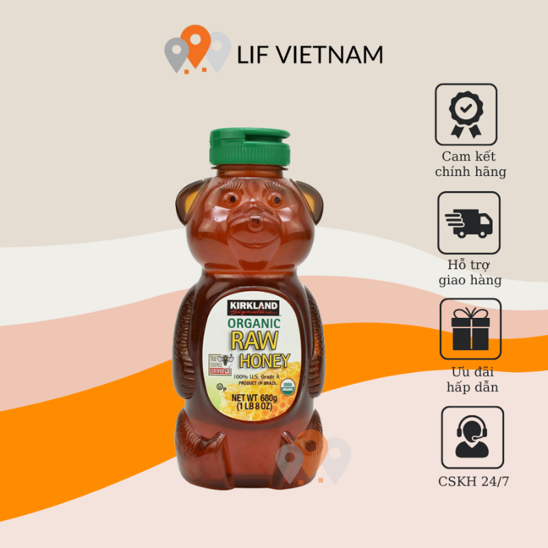 Mật Ong Hữu Cơ Nguyên Chất Kirkland Signature Organic 680g Của Mỹ