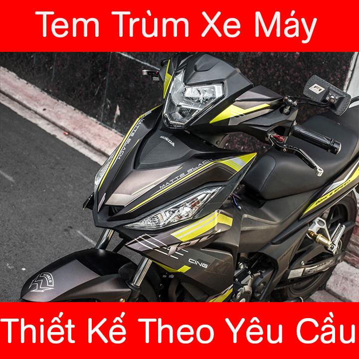 Tem Trùm Xe Winner Đen Vàng Nhám