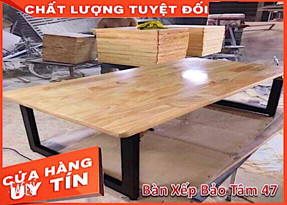 Bàn ngồi bệt gỗ cao su (70*100*35) chân sắt gấp