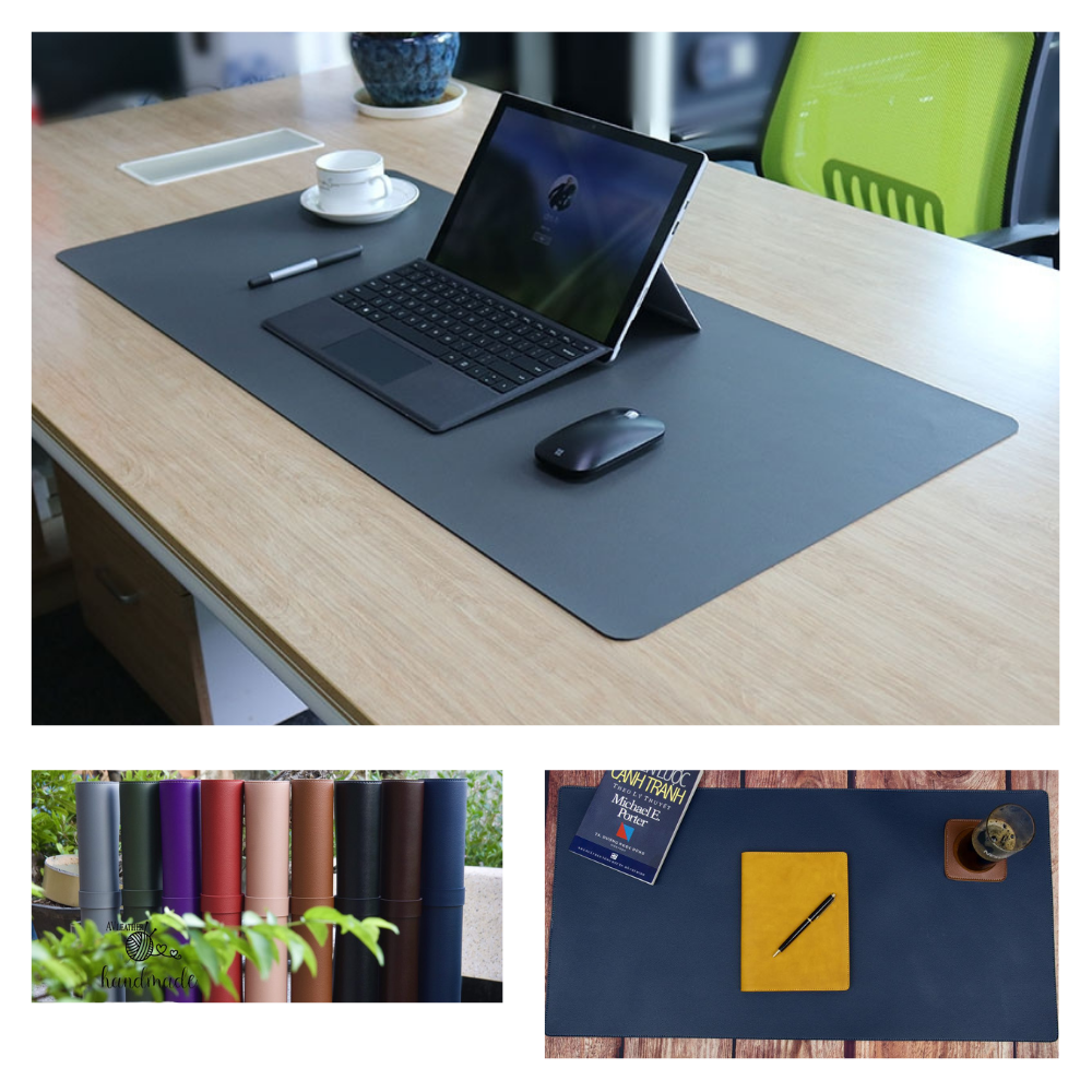 (35x70) Lót Chuột Office Thảm Da Deskpad Trang Trí Bàn Làm Việc Avleather Bo Viền Mềm Mịn Chống Nước