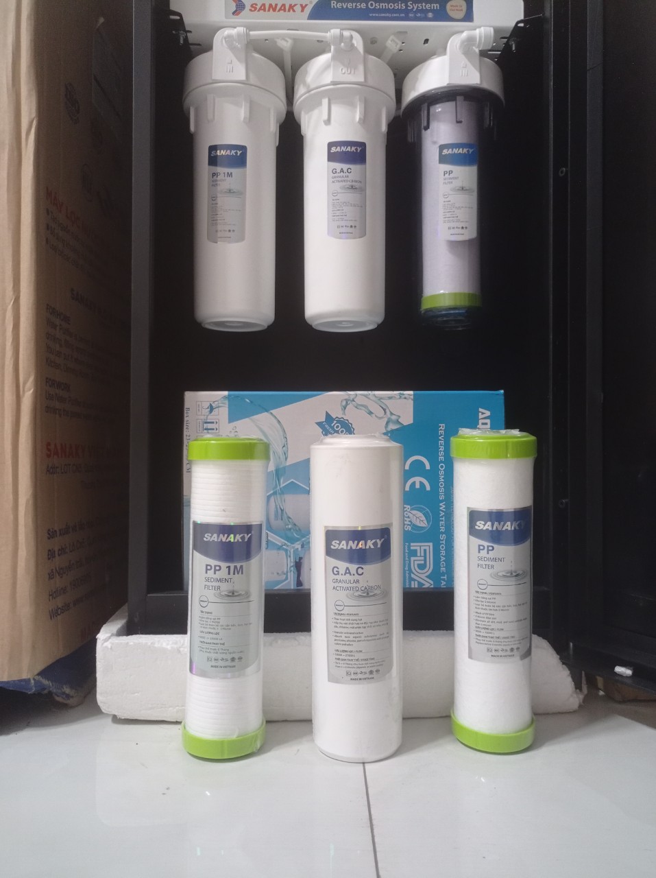Bộ lõi lọc sanaky 1,2,3 chính hãng