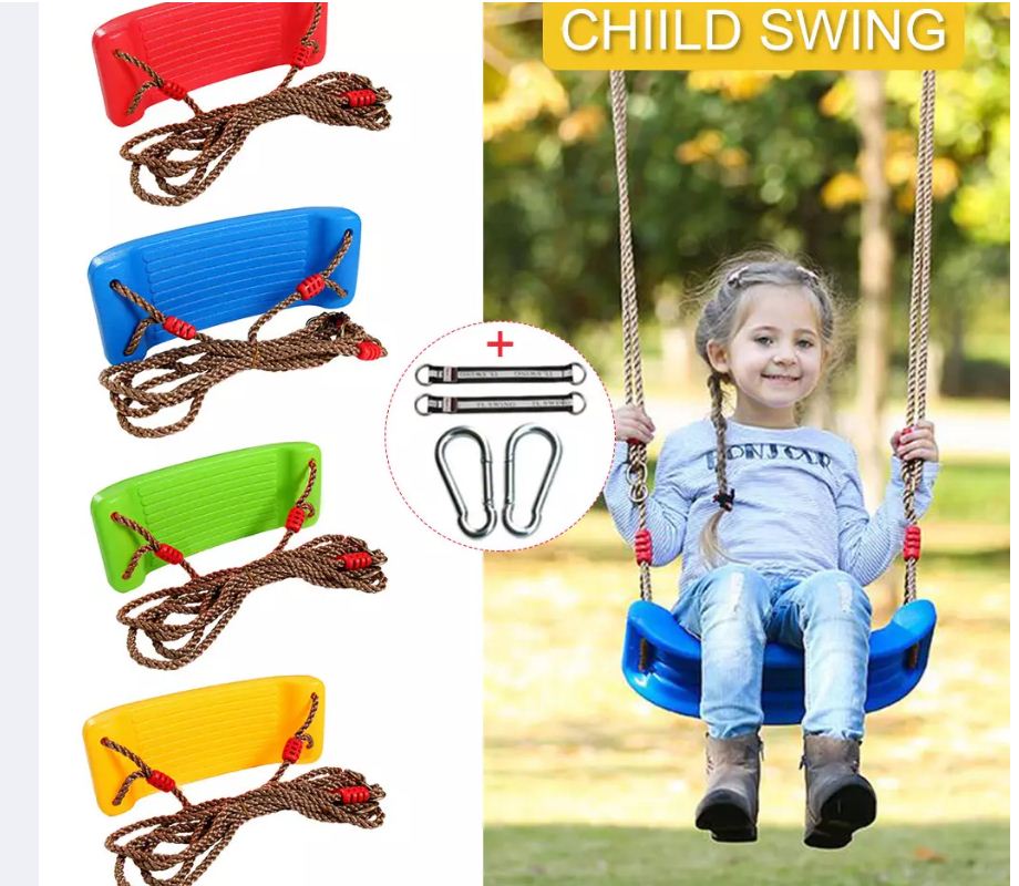 Ghế đu cho trẻ em ts, dây thừng bện điều chỉnh được ghế nhựa pe