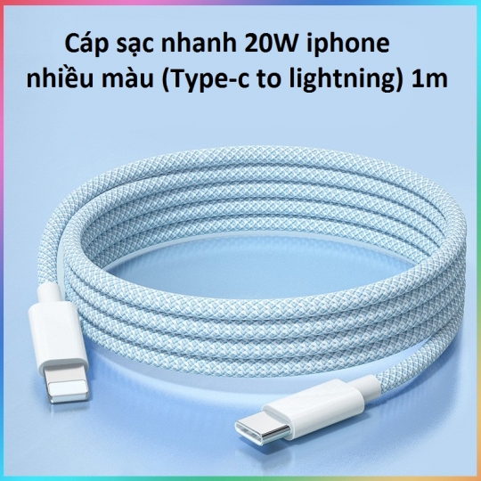 Cáp sạc ip nhiều màu 1m giao màu ngẫu nhiên