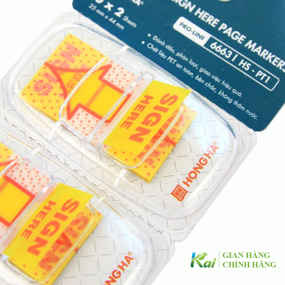 80 tờ giấy phân trang sign here hồng hà, mã hs-pt1 6663, kích thước 25x44mm, giao nhanh, hàng chính hãng
