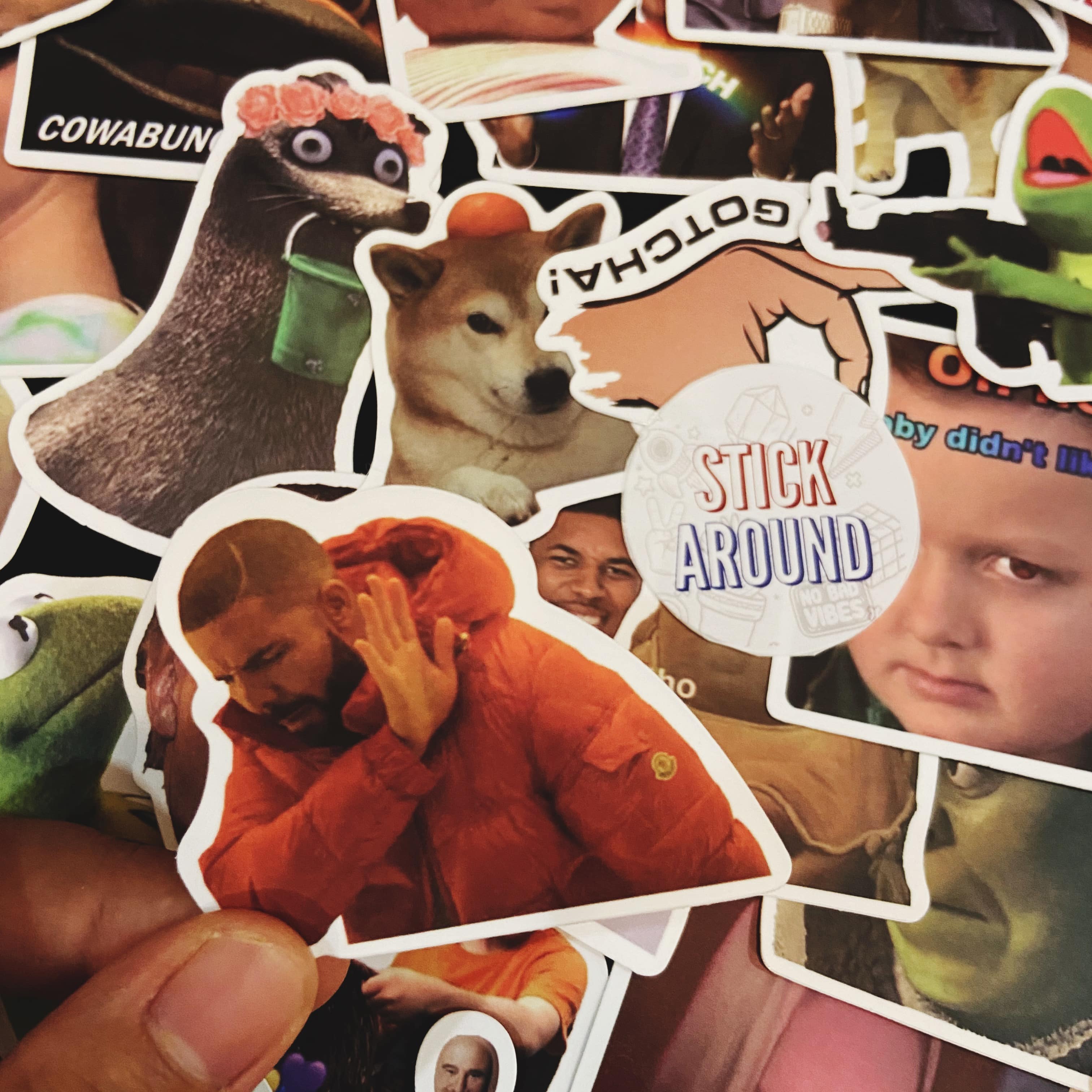 [HCM][MEME02] 50 sticker MEME (pvc nhám) decal hình dán laptop điện thoại ... từ stickaroundvn