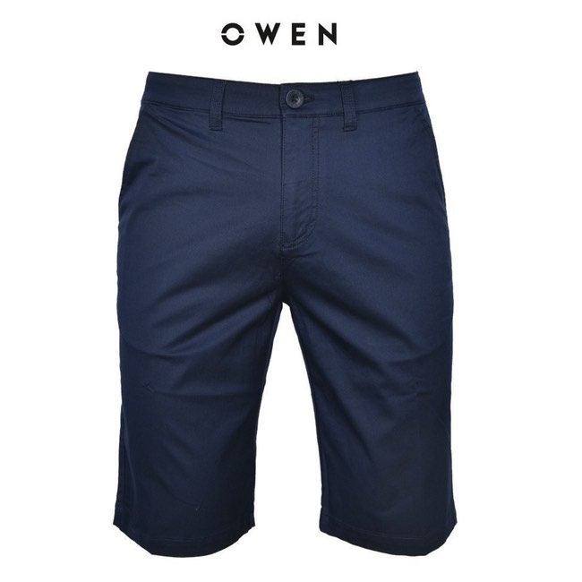 Owen - Quần short Kaki nam màu xanh đậm 22316 - chất thô mềm