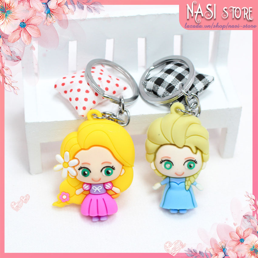 Móc khóa cute dễ thương NASI Store hình công chúa đáng yêu, màu bền đẹp, móc khóa đẹp dùng làm móc khóa cặp đi học, balo, móc chìa khóa