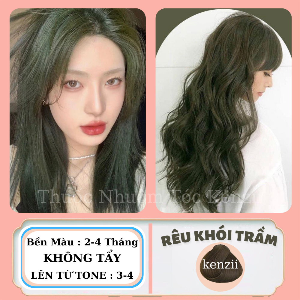 Thuốc Nhuộm Tóc Rêu Khói Trầm Kenzii Lên Từ Tone 3 - 4 ( Tặng Trợ Nhuộm ) Thuốc Nhuộm Tóc Màu Rêu Khói Trầm Tại Nhà an toàn
