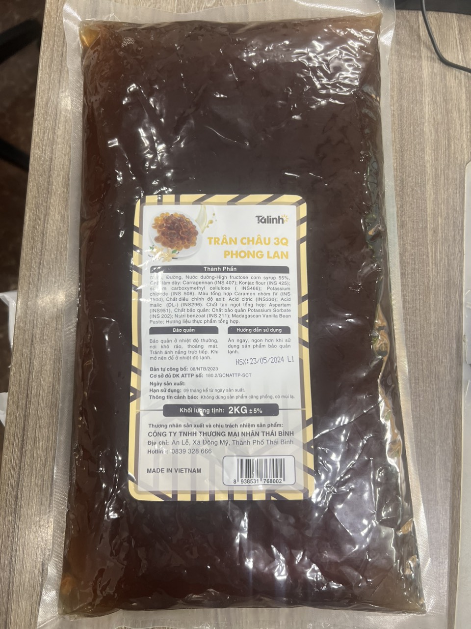 Trân Châu 3Q Phong Lan Hiệu Taling 2kg - GIÒN DAI VỊ ĐẶC TRƯNG TOPPING HOTHIT CỦA PHÊ LA