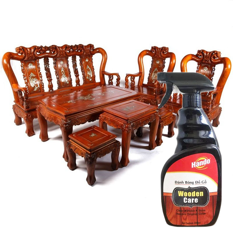 Chai xịt bảo dưỡng vệ sinh đánh bóng đồ gỗ Hando 600ml BT773