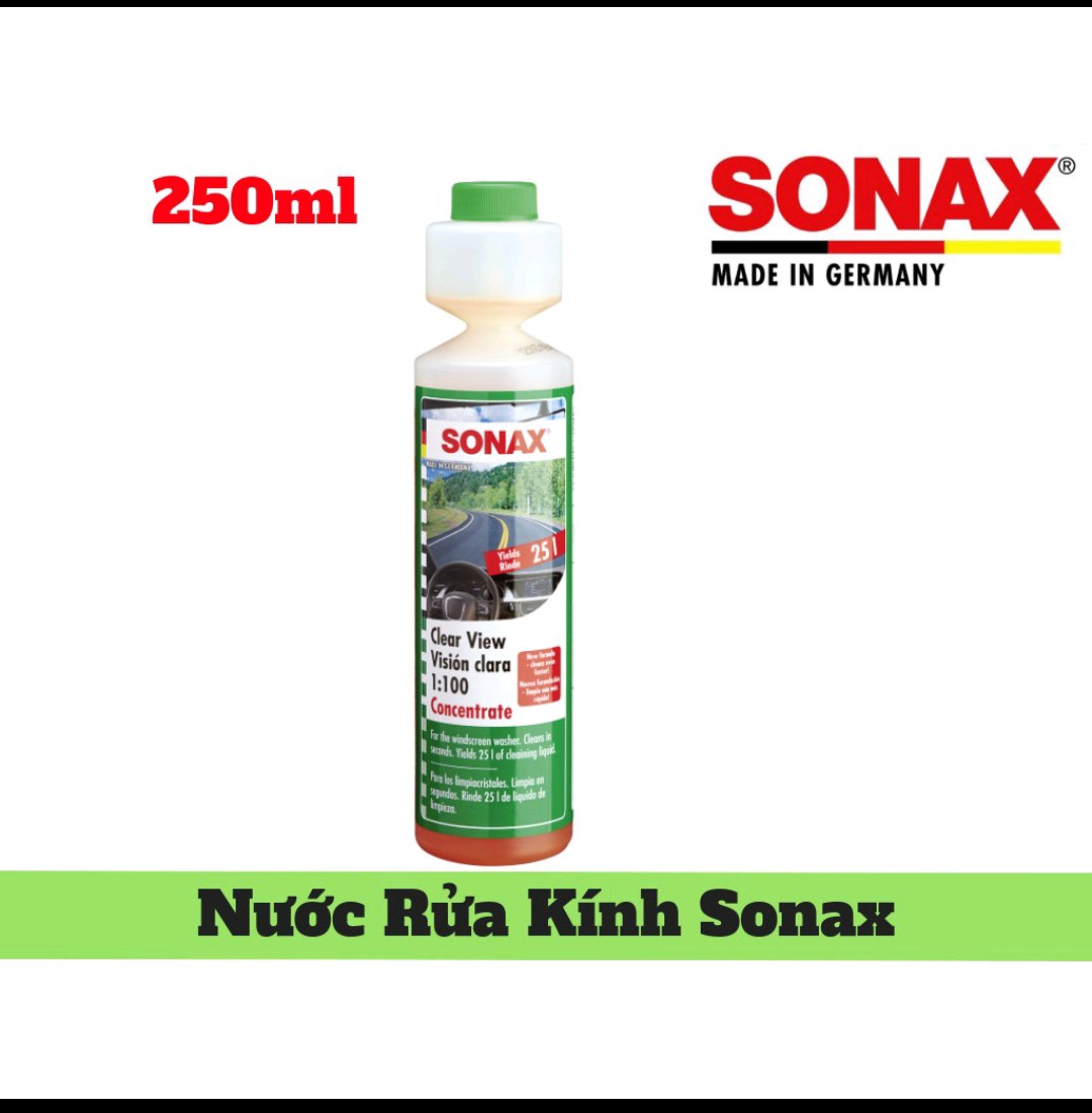 Nước Rửa Kính Đậm Đặc Pha Tỉ Lệ 1:100 - SONAX Clear View 1:100 Concentrate 371141 250ml