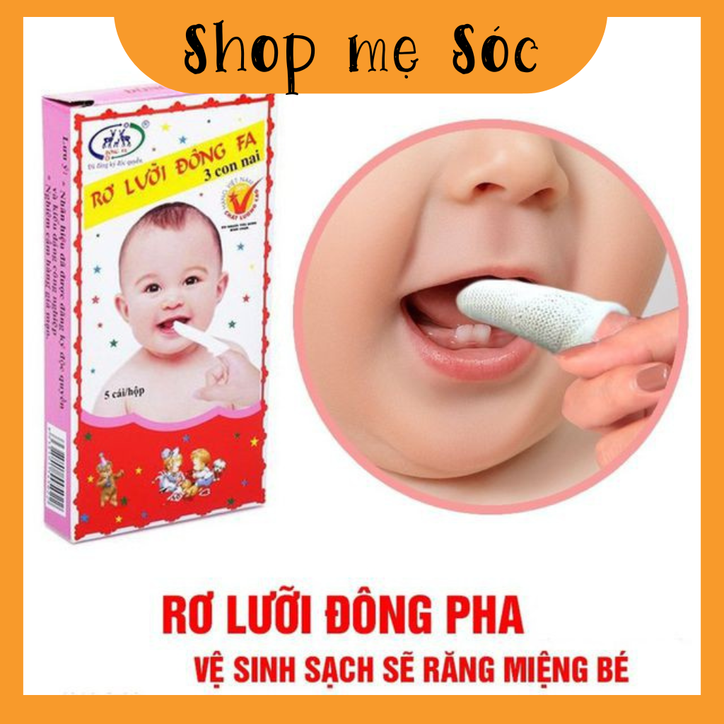 Rơ lưỡi, tưa lưỡi vệ sinh răng miệng cho bé Đông Pha hộp 50 cái mesocshop