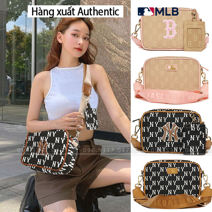 Túi Đeo Chéo MLB NY Classic Monogram Jacquard Camera Chất Liệu Cao Cấp Hàng Nhập Túi Đeo Chéo Họa Tiết Monogram nam nữ