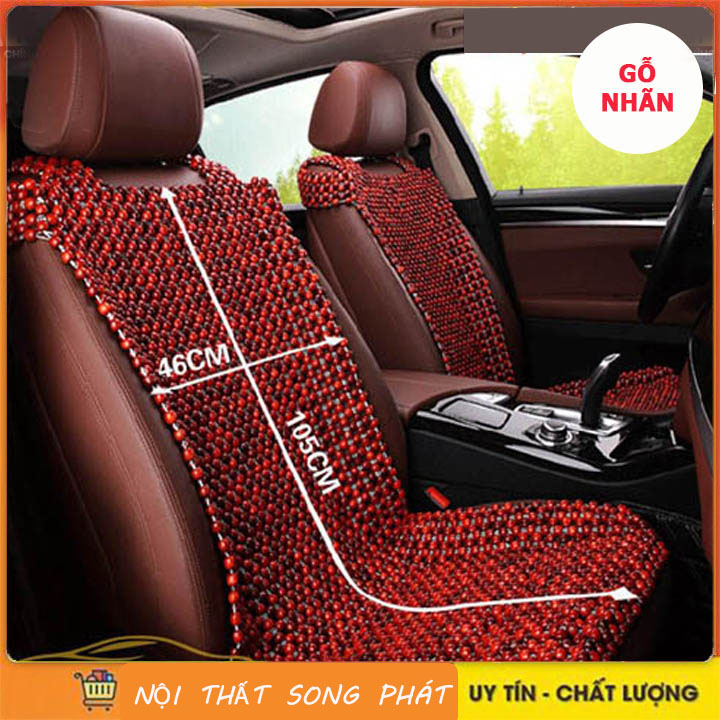 Lót ghế ô tô gỗ nhãn khoác hạt 1,2cm - Bọc ghế ô tô massage - Áo ghế lót liền chống nóng
