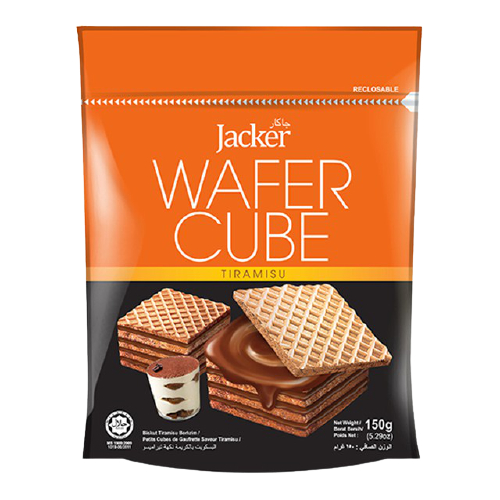 Bánh Xốp Kem Jacker Malaysia Hương Cafe Wafer Cube Tiramisu (Gói 150g)