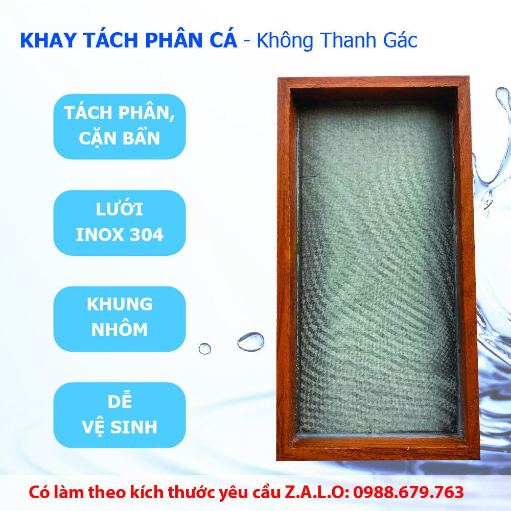 - khay tách phân cá - lưới lọc inox 304