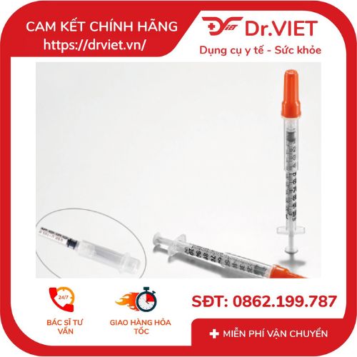 Xylanh sử dụng để tiêm insulin 100UI loại kim 30G x 8mm dễ sử dụng