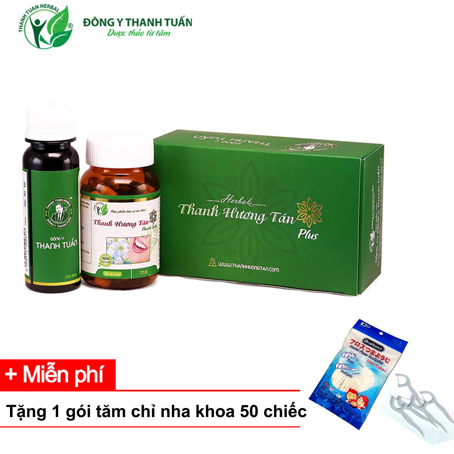 Thanh hương tán plus giải pháp hỗ trợ giảm hôi miệng 2 trong 1 - tặng 1 tăm chỉ nha khoa oraltana túi 50 chiếc