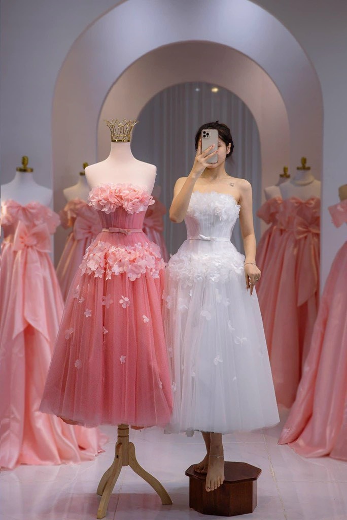 Đầm xòe công chúa dự tiệc tripble t dress kết bông hoa nổi sang trọng - size s/m/l- ms409v