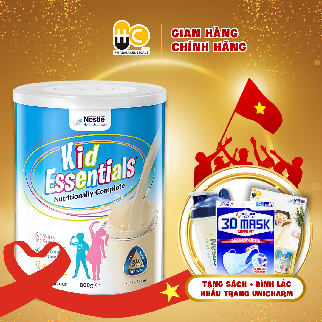 [Date 2026] Sữa Bột Kid Essentials Sữa Úc nhập khẩu mẫu mới cho trẻ biếng ăn, chậm tăng cân Nestle Health Science 800g NHẬP KHẨU CHÍNH HÃNG