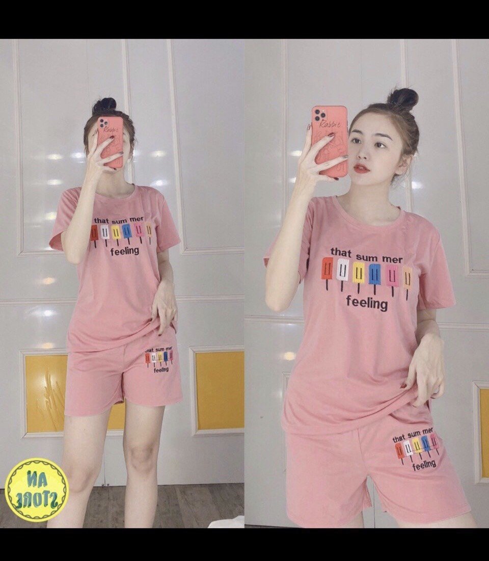 Set bộ cotton đùi mặc nhà dễ thương