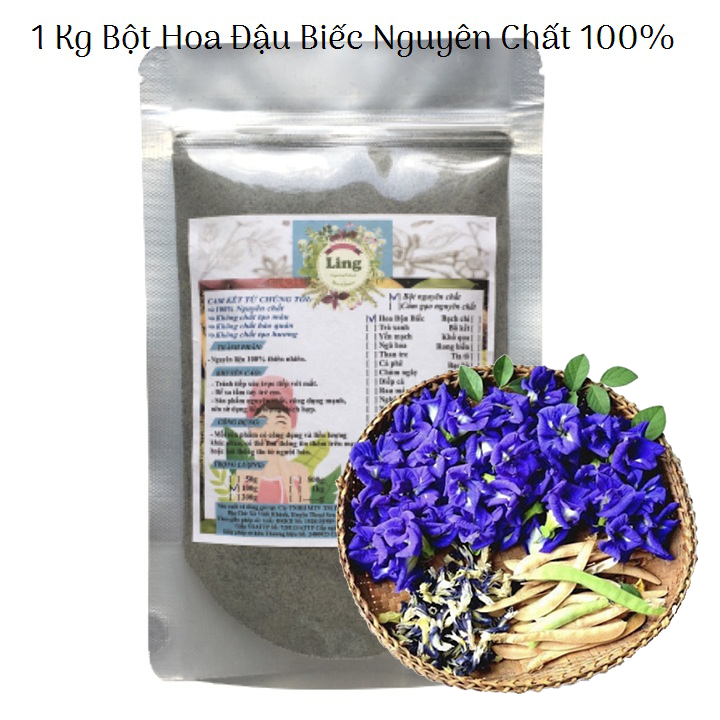 500g-1Kg Bột Hoa Đậu Biếc đa công dụng có giấy VSATTP và ĐKKD nguyên chất thiên nhiên 100%