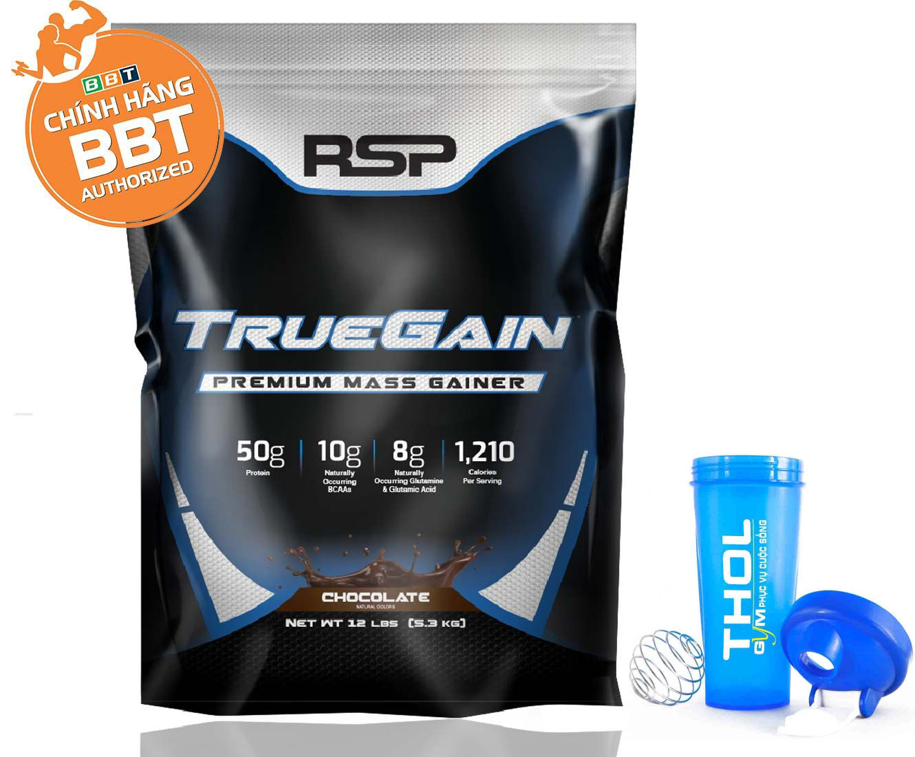 Sữa Tăng Cân Tăng cơ - True Gain RSP - Tăng cân hạn chế mỡ - 17 Lần dùng - 5.3kg - Tặng kèm bình lắc 700ml cao cấp