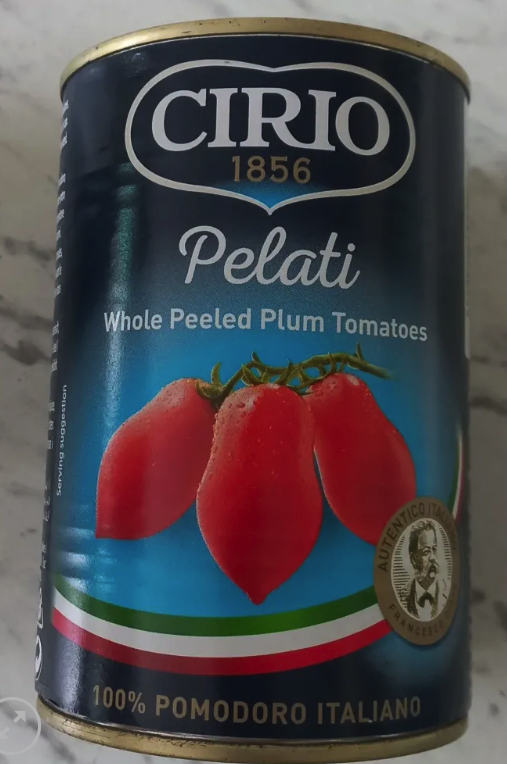 Cà Chua Nguyên Trái Lột Vỏ. Cirio Whole Peeled Plum Tomato 400g. Expiry date: 12/2027