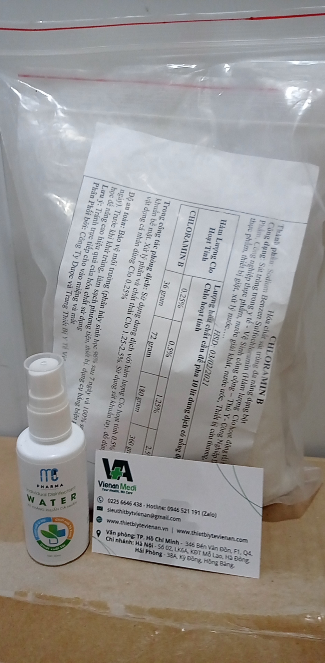 COMBO bột clo khử khuẩn và xịt khuẩn MC