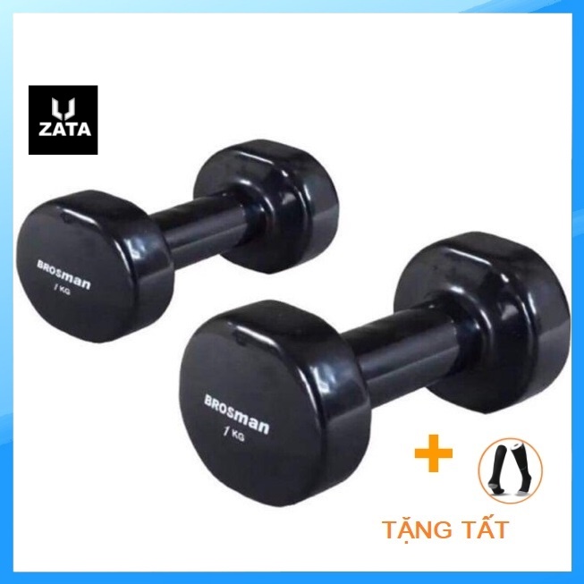 Tạ tay 1-5 kg zata, tạ tay bọc cao su đơn 1 chiếc