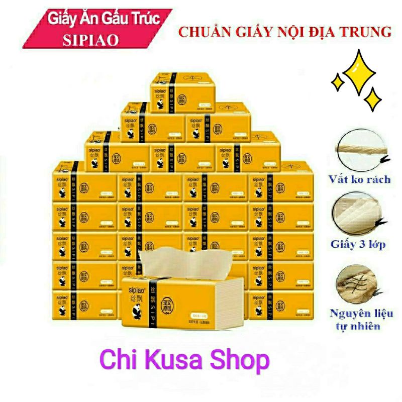 Giấy ăn Gấu Trúc Sipiao 3 lớp