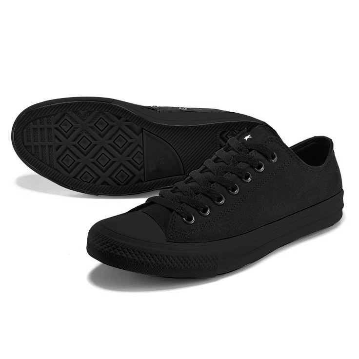 Giày sneaker vải canvas ck2 cổ thấp nam màu jetblack