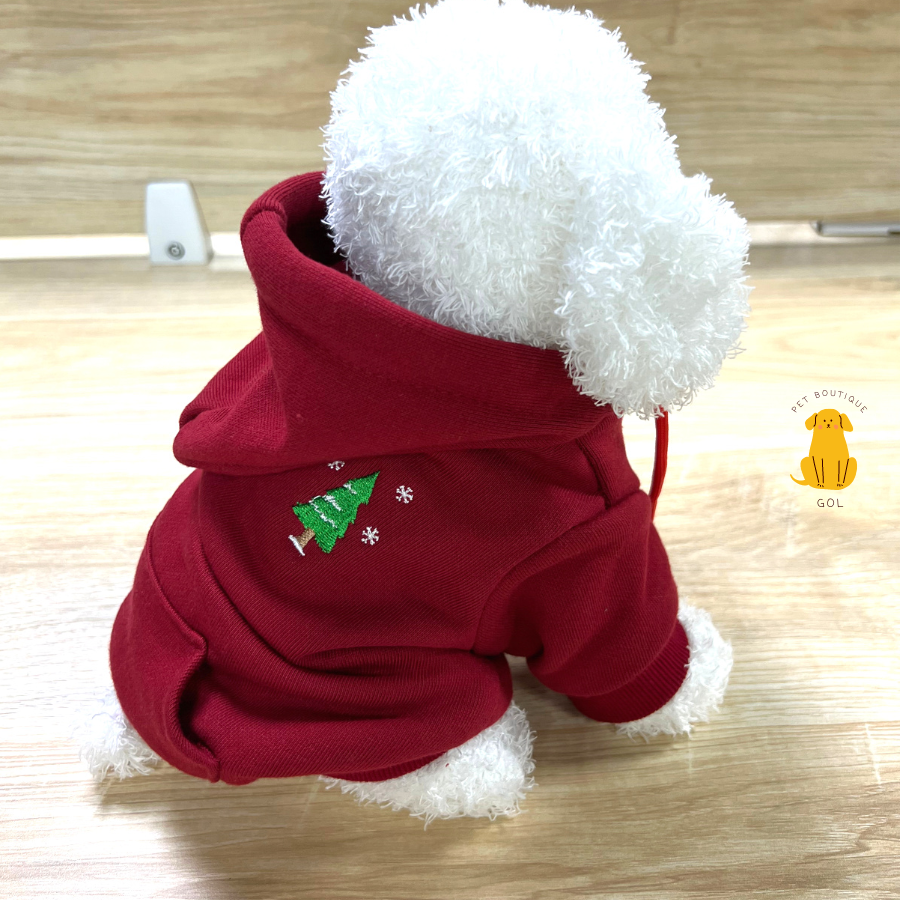 Áo hoodie cây thông giáng sinh chó mèo thú cưng - unisex