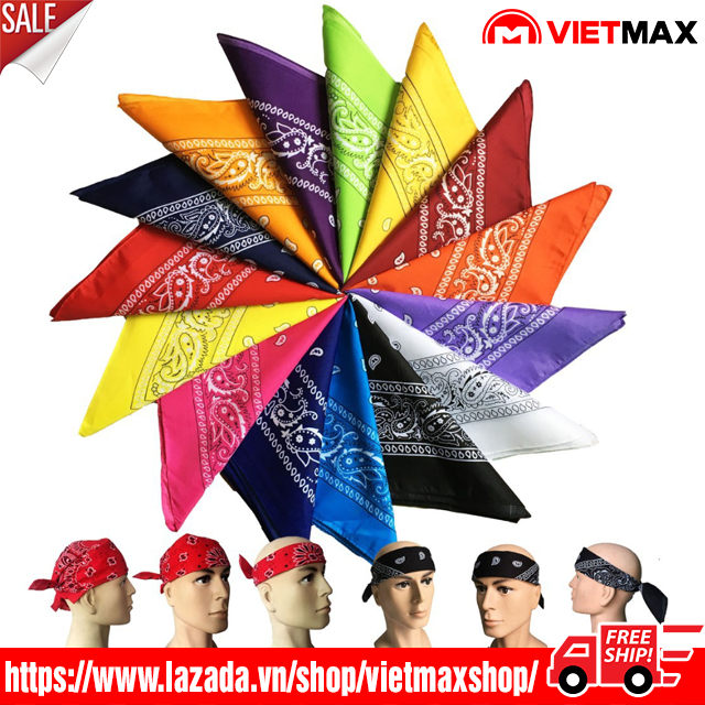 Khăn Choàng Cổ Họa Tiết 55x55 cm - Khăn Đội Đầu Vuông HipHop BTS Cá Tính