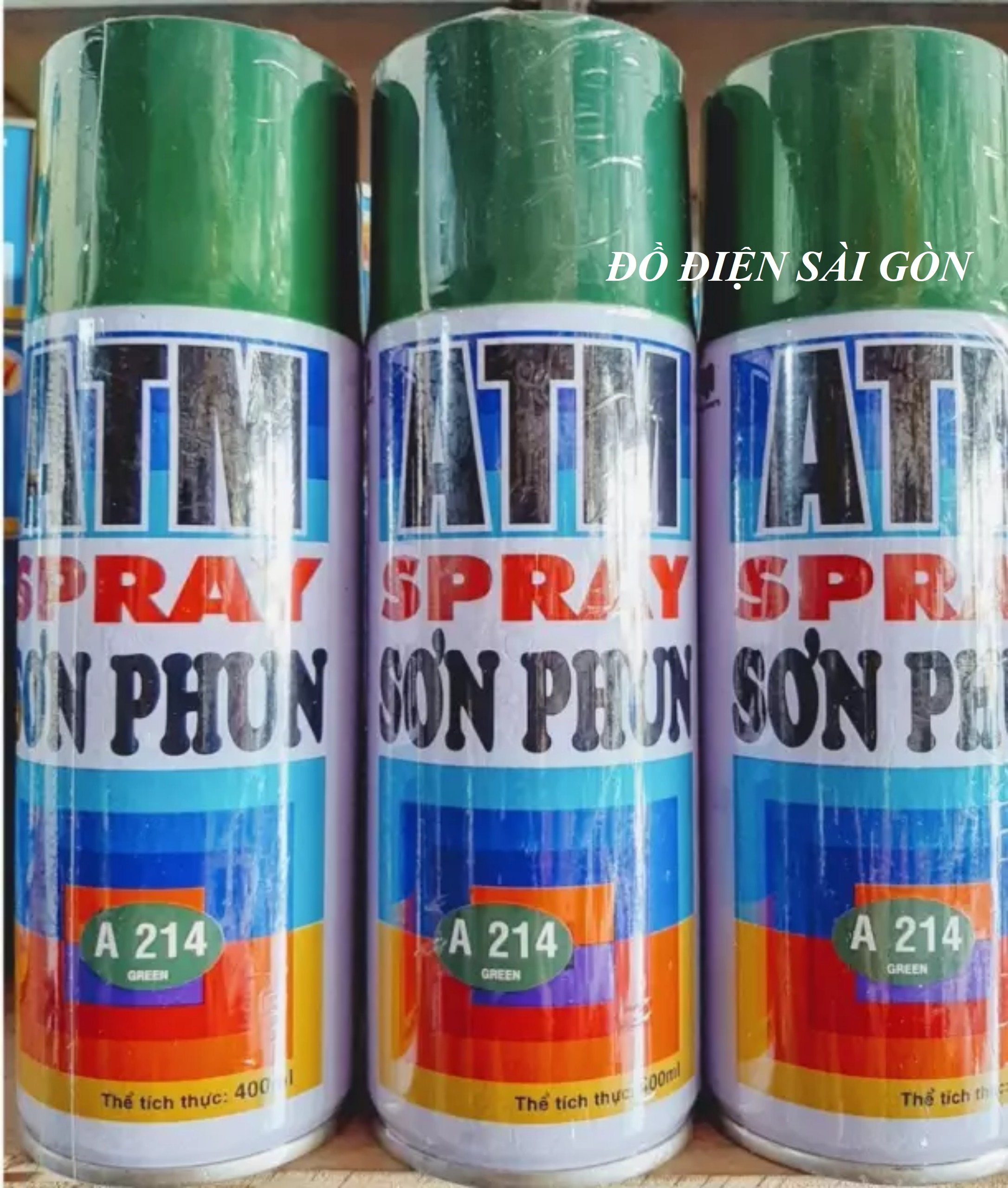 Sơn xịt màu xanh lá atm a214 chính hãng