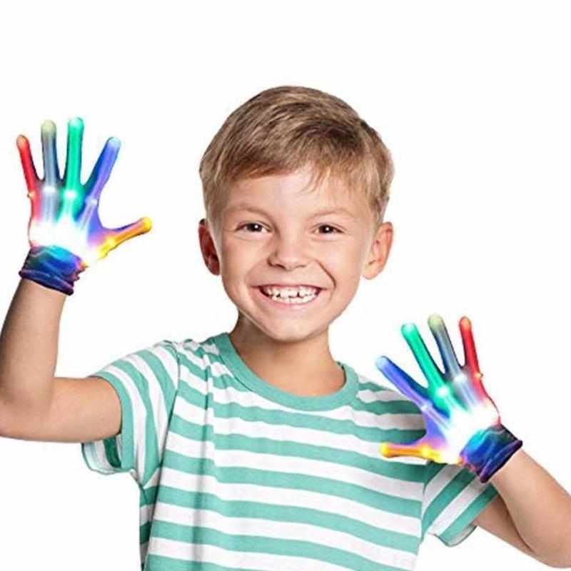 CW LED Gloves Cartoon Rainbow Toys Luminous Stage Costume Fun Glowing