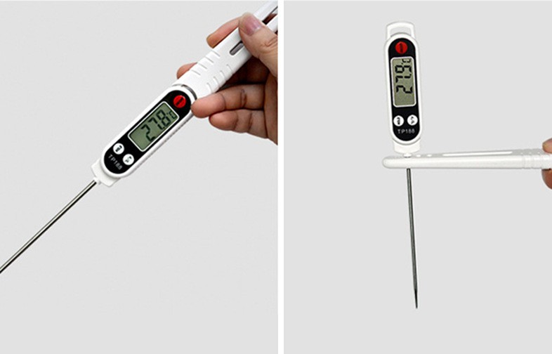 Nhiệt kế ẩm thực Riters TP188 bằng thép không gỉ, độ chính xác cao, mà hình LCD, xài bền -Bí đỏ shop Bao bì Nguyên liệu dụng cụ làm bánh