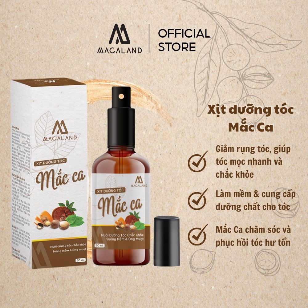 Xịt dưỡng tóc mắc ca macaland 30ml cho mái tóc bồng bềnh vượt ải kpi