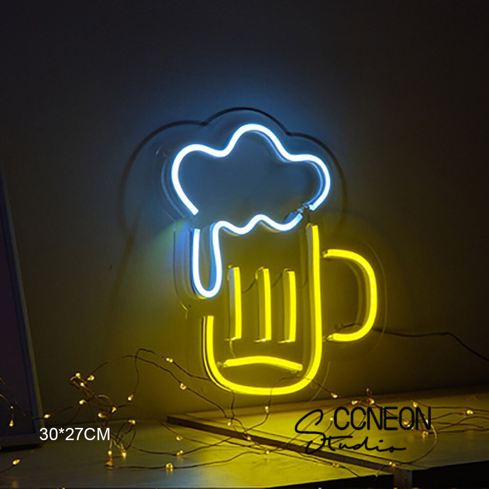 Đèn trang trí phòng led neon sign hình cốc beer