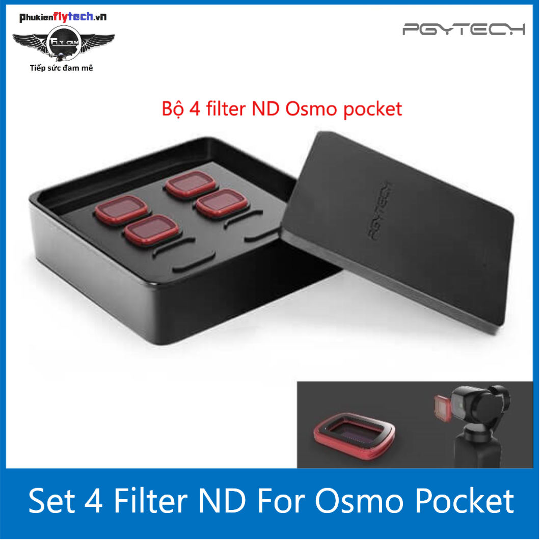 Combo 4 lens filter ND osmo pocket – PGYTECH - Combo 4 lens filter ND osmo pocket – PGYTECH - Hàng chính hãng - phụ kiện osmo pocket - đi kèm hộp đựng filter - dễ tháo lắp - làm cho hình ảnh trong suốt và sống động hơn.