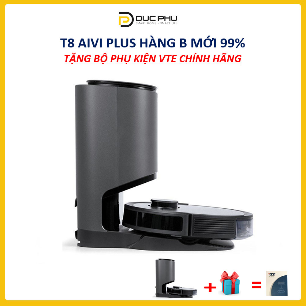 [Trả góp 0%]Robot Hút Bụi Lau Nhà ECOVACS DEEBOT T8 - AIVI Plus Hàng Trưng Bày Mới 99% - Tặng App Có Tiếng Việt