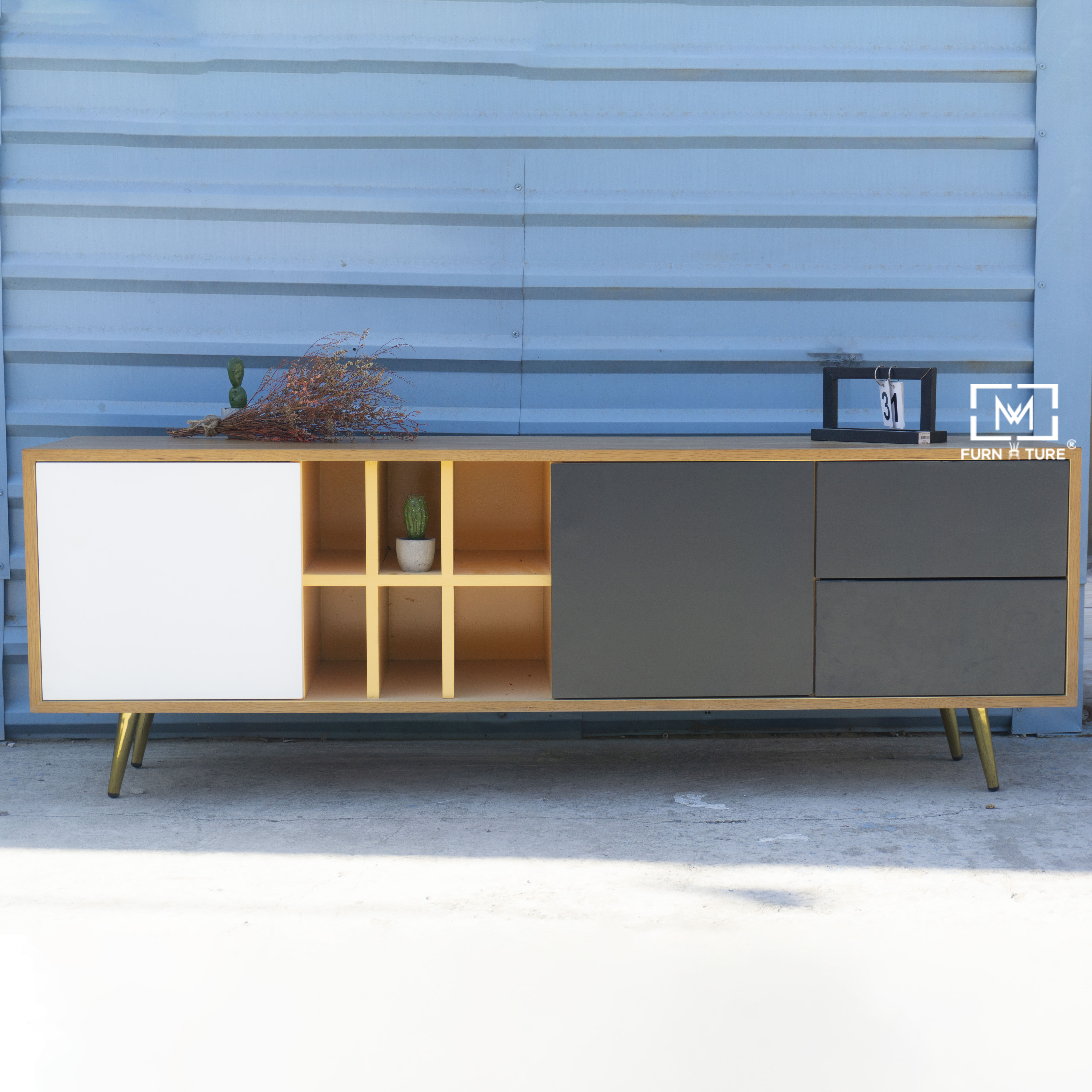 KỆ TỦ TIVI PHÒNG KHÁCH VÂN GỖ SỒI SƠN 2K BÓNG CAO CẤP NHIỀU KÍCH THƯỚC THƯƠNG HIỆU MWFURNITURE - NỘI THẤT CĂN HỘ