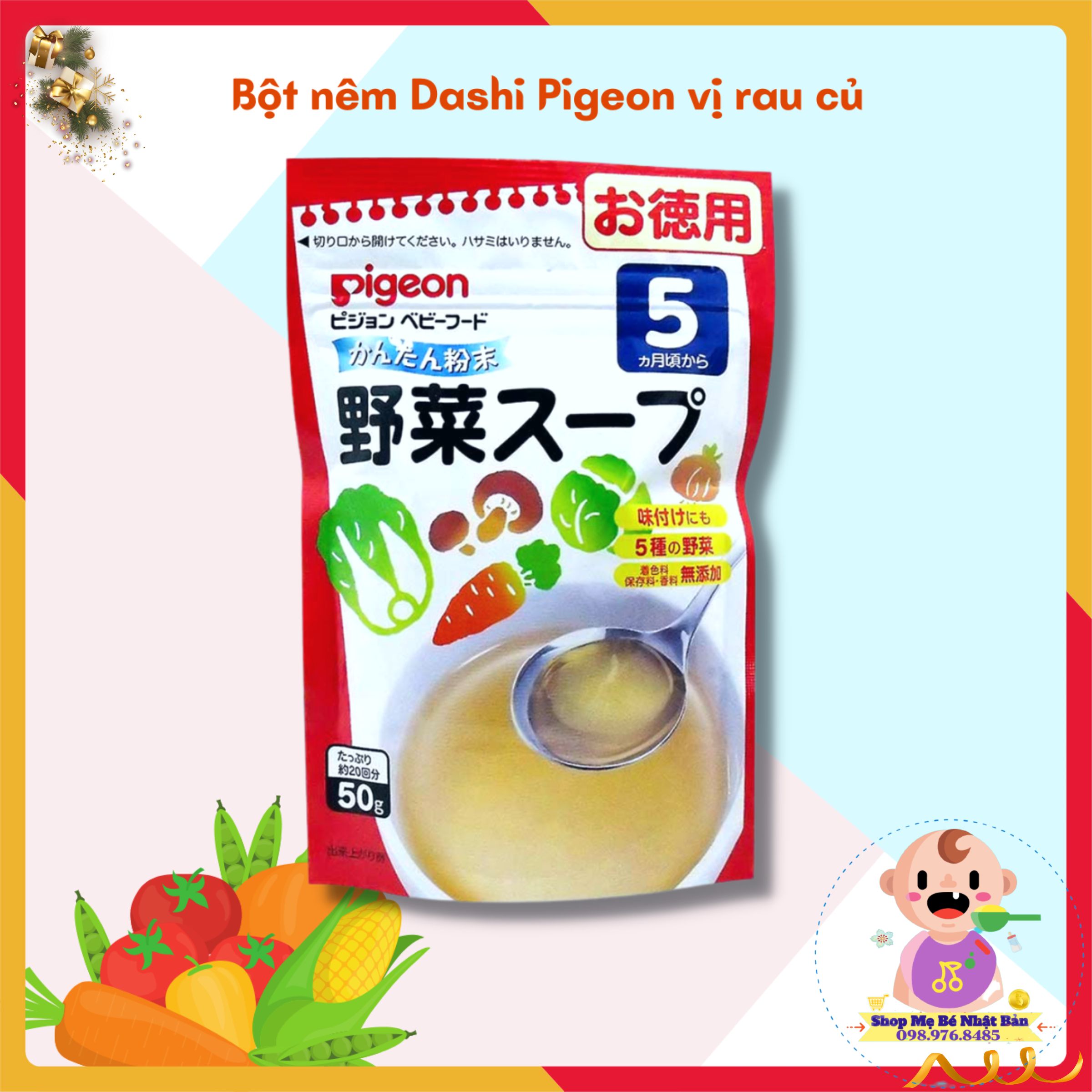 Bột nêm dashi pigeon nhật bản - vị rau củ 50gram