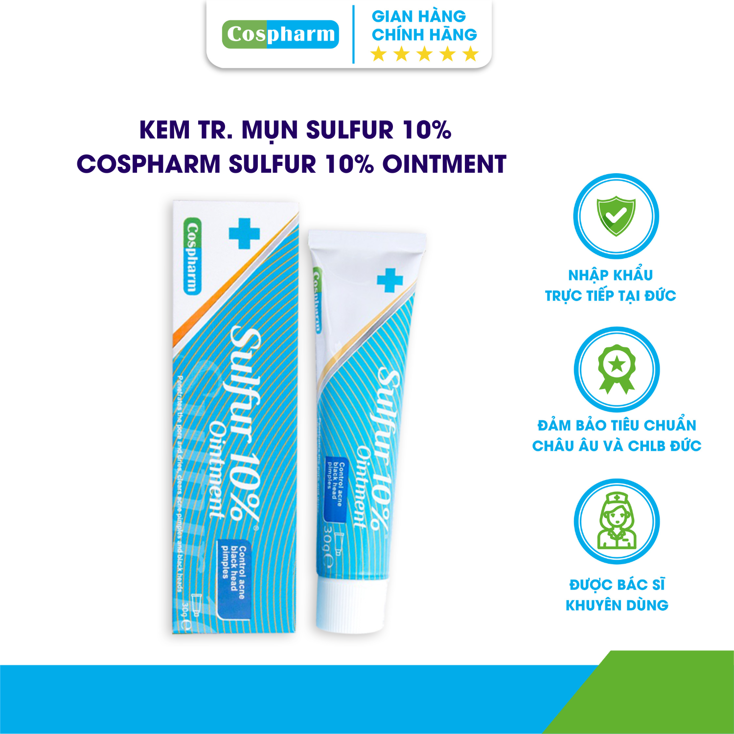 Kem Cho Người Bị Mụn Sulfur 10% Ointment (Made In Germany) - Tuýp 30gr