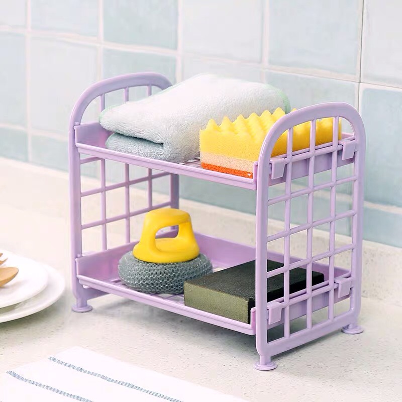 Kệ 2 tầng mini bằng nhựa đa chức năng siêu xinh sẵn hàng 5 màu Mimoquatangphukien