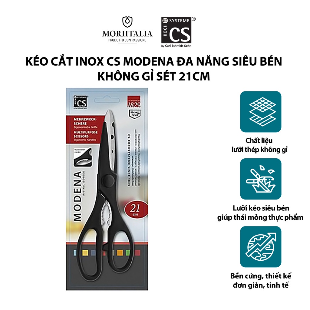 Kéo cắt inox CS Modena đa năng siêu bén không gỉ sét Moriitalia 004606