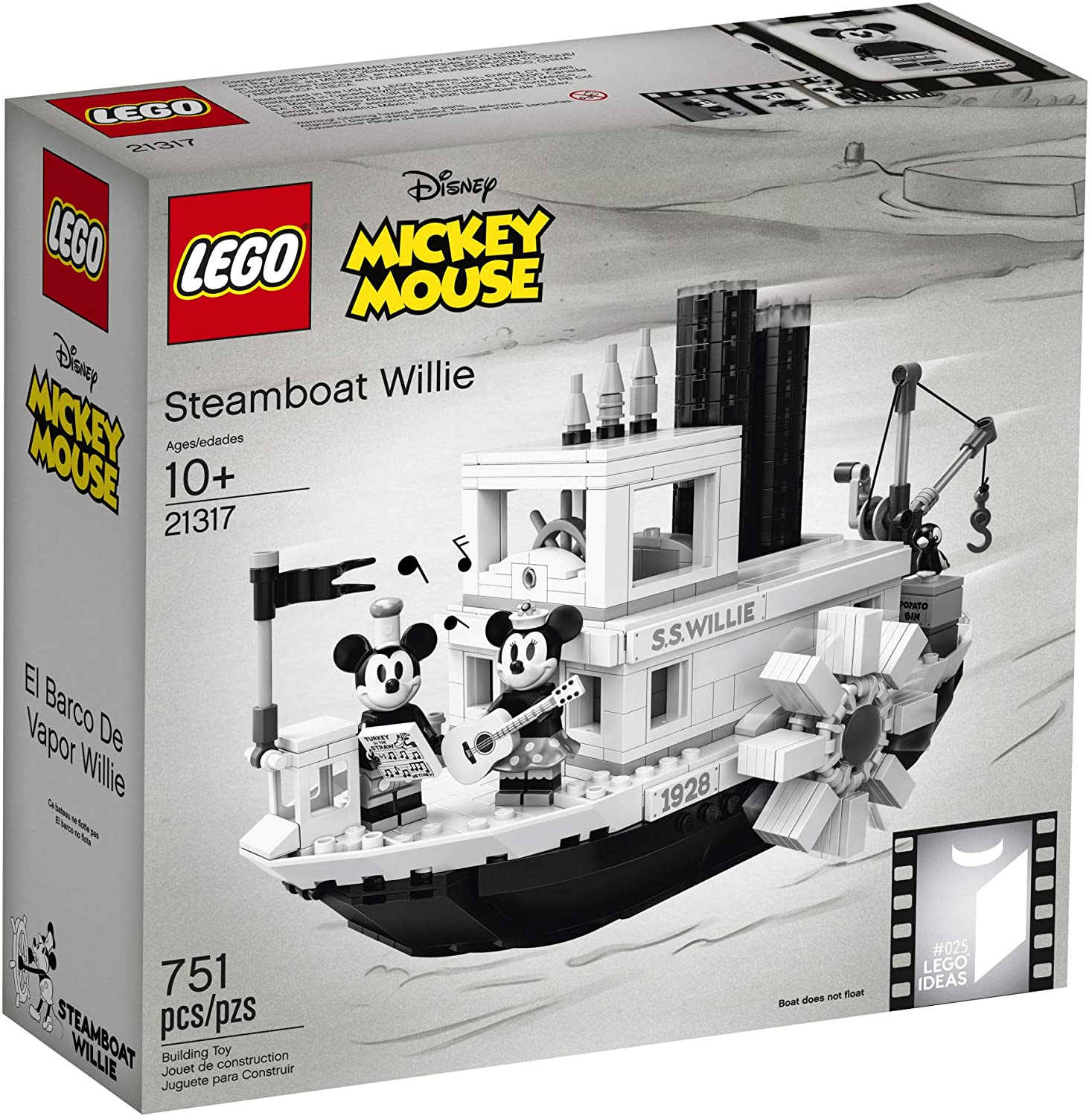 BRICK4U - LEGO  IDEAS - 21317 - STEAMBOAT WILLIE - TÀU HƠI NƯỚC WILLIE