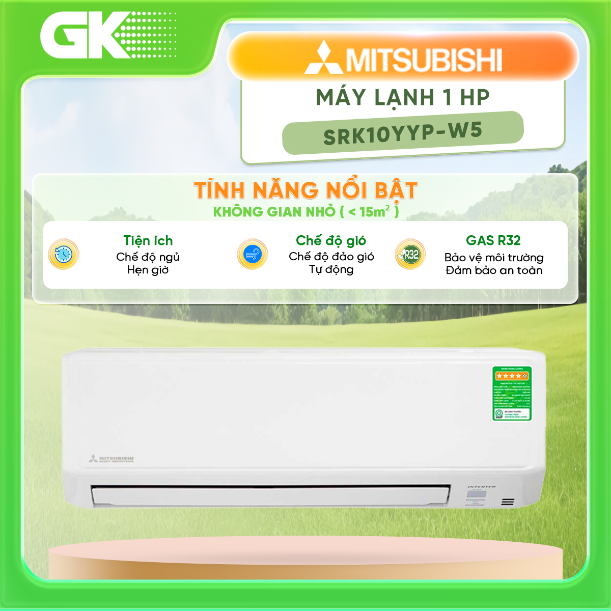 Máy lạnh mitsubishi heavy inverter 1 hp srk10yyp-w5 - giao toàn quốc