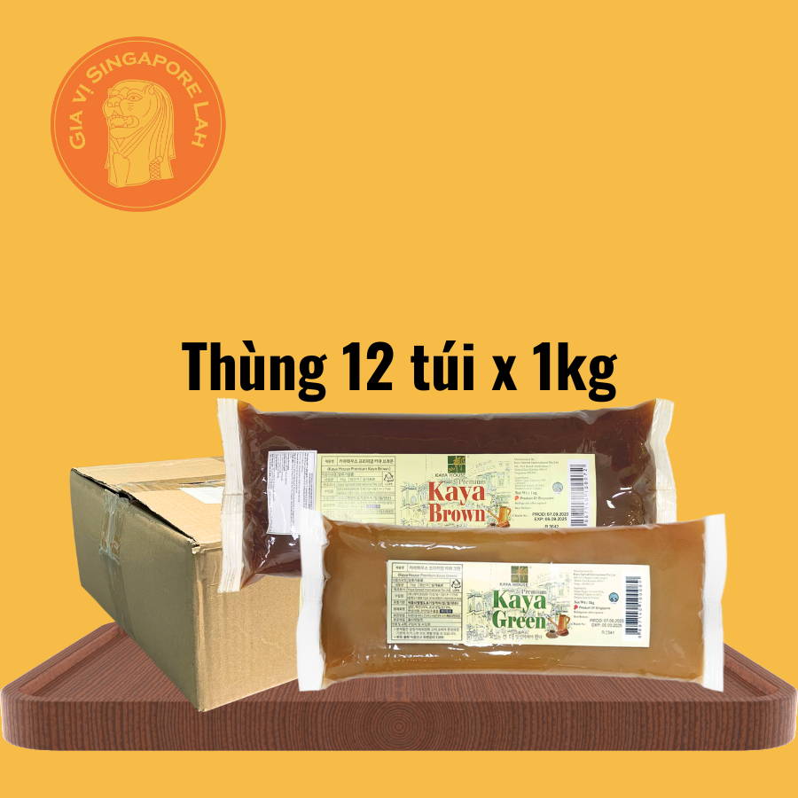 [EXP/HSD 10/02/2027] 1 Thùng Mứt Kaya, ca dé Singapore ăn với bánh mì, làm bánh túi 1kg (gồm 12 túi 1kg)