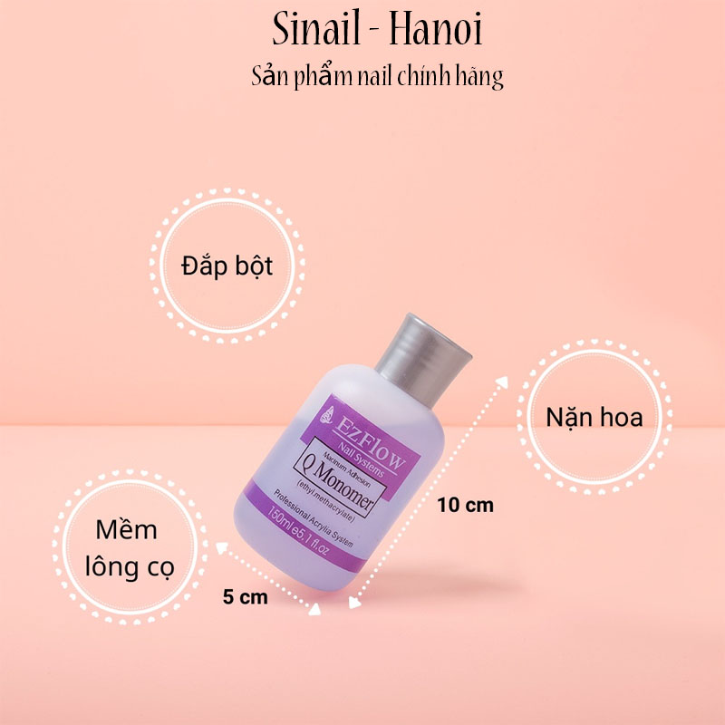 Dung dịch tím Ezflow chính hãng - Nước đắp bột móng tay, nặn hoa chuyên dụng ngành nails
